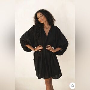 Daughters of India Kyra Mini Dress ~ Black Gauze. M